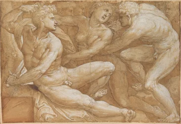 Mythologische Szene: Raub der Sabinerinnen?